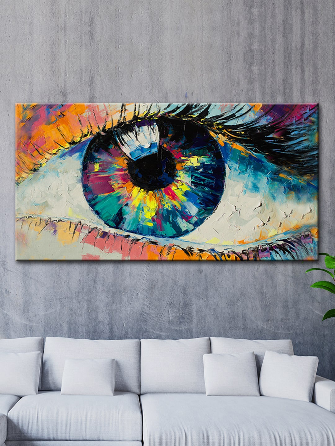 

WALLMANTRA Multicoloured Eyes Canvas Printed Painting, Multi