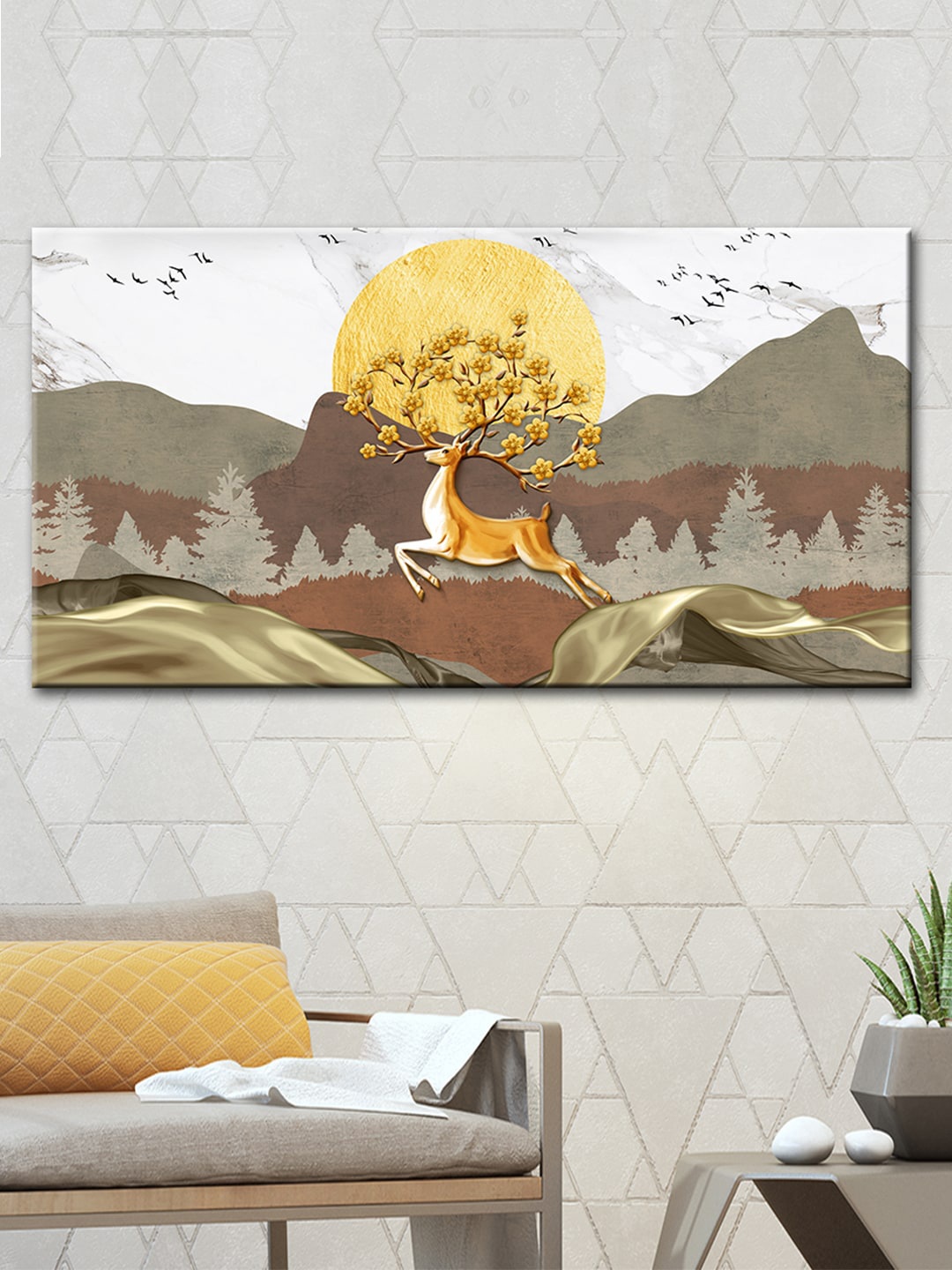 

WALLMANTRA Multicoloured Scenery Canvas Printed Painting, Multi