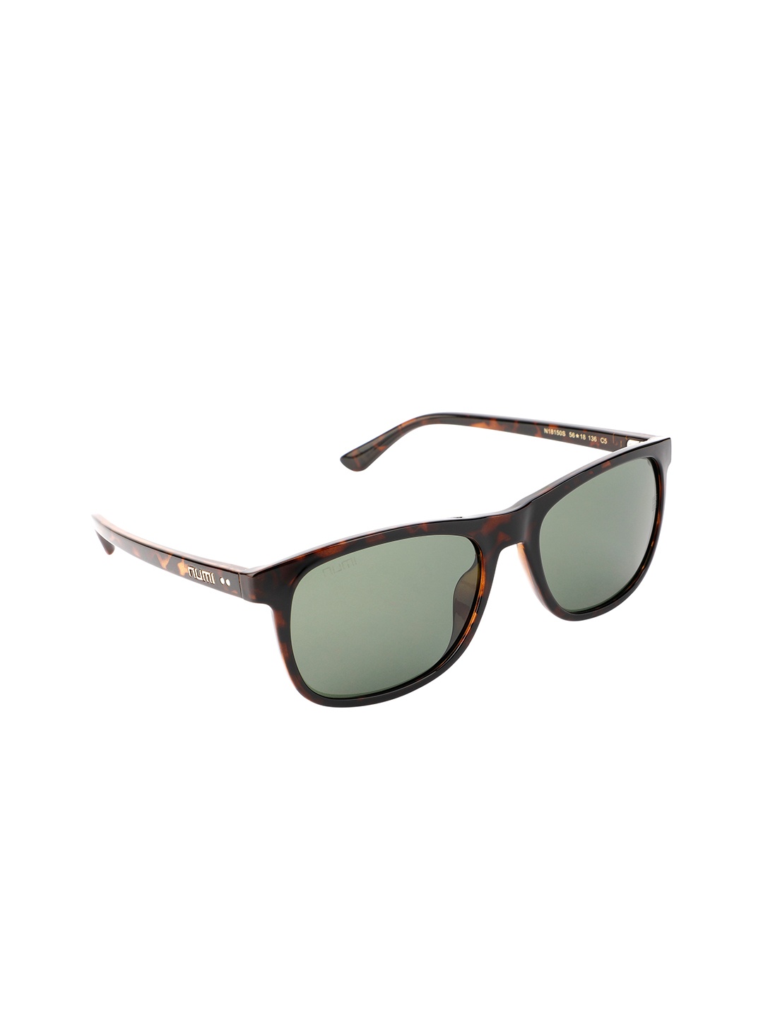 

NUMI Unisex Blue Lens & Brown Wayfarer Sunglasses with UV Protected Lens, Green