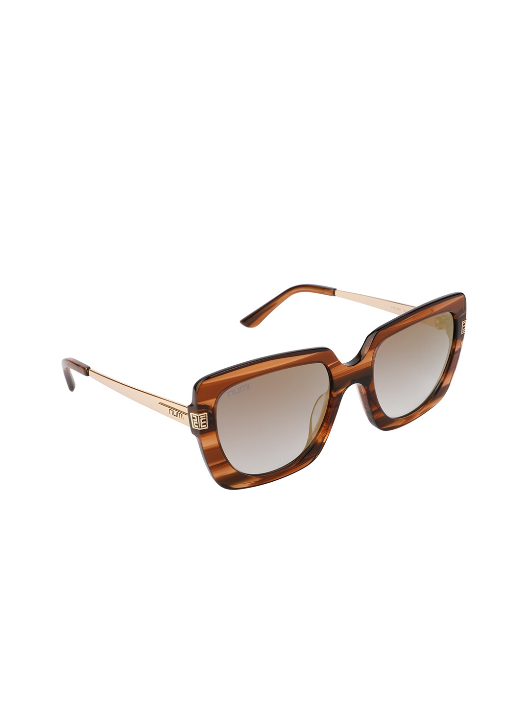 

NUMI Flair Women Gold Full Rim Square Sunglasses
