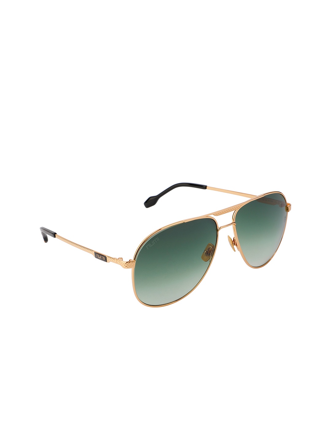 

NUMI GRAND PRIX Unisex Green Full Rim Aviator Sunglasses