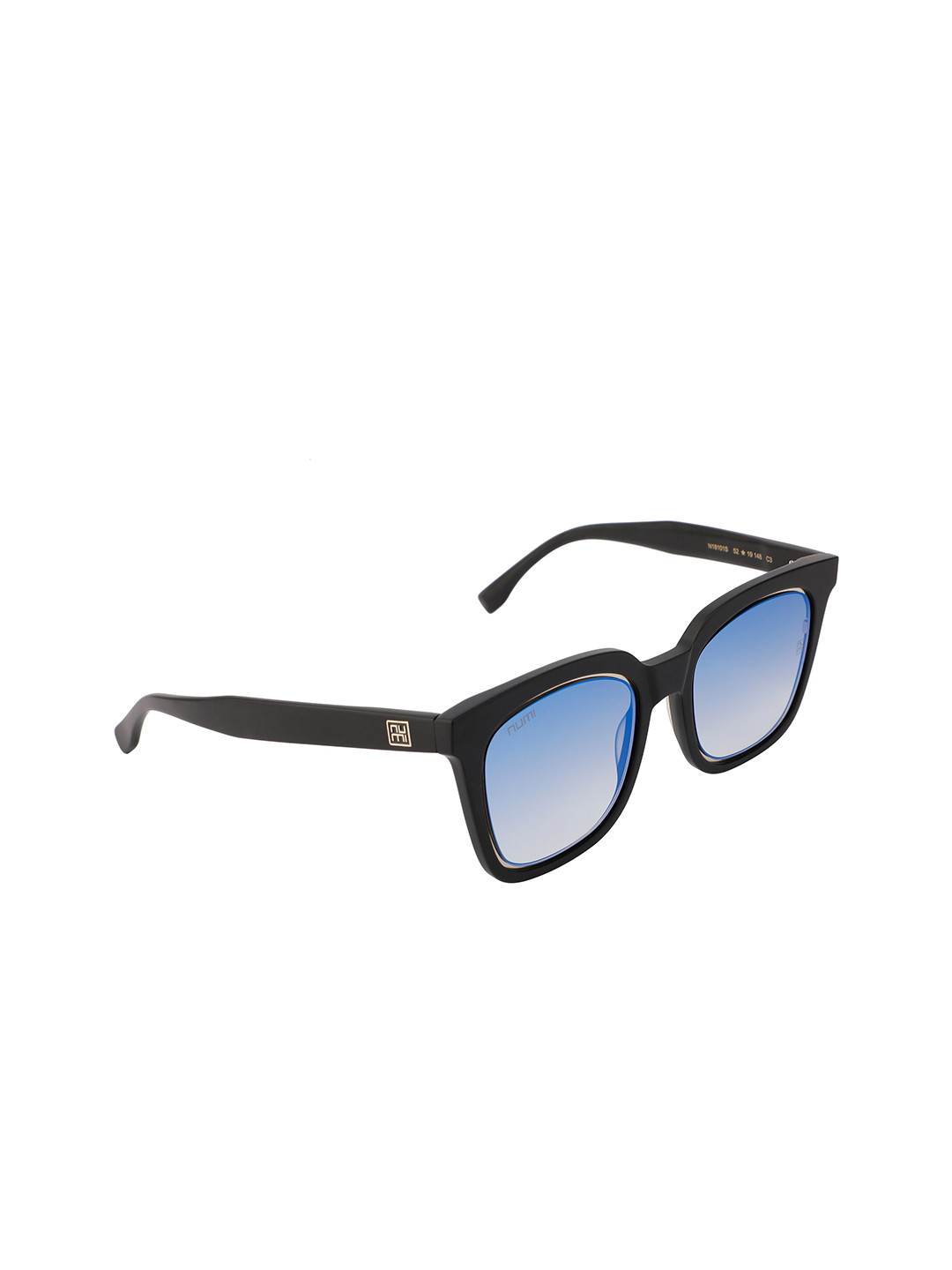 

NUMI Unisex Blue Lens & Black Full Rim Wayfarer Sunglasses INTENSO