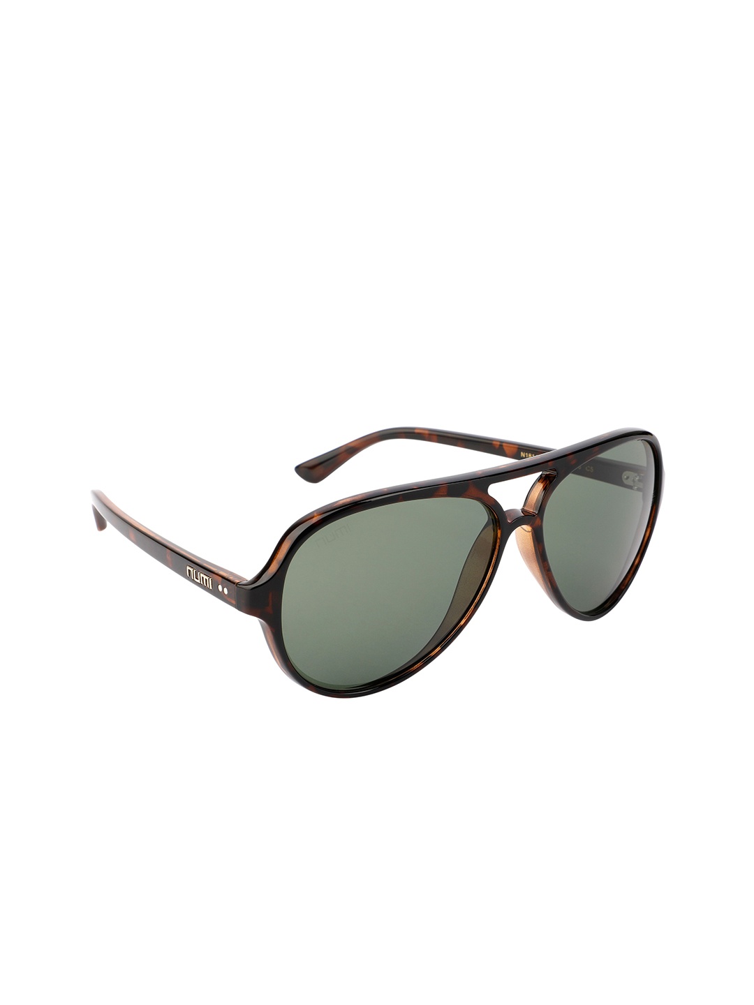 

NUMI Zephyr Unisex Black & Green Full Rim UV Protected Sunglasses