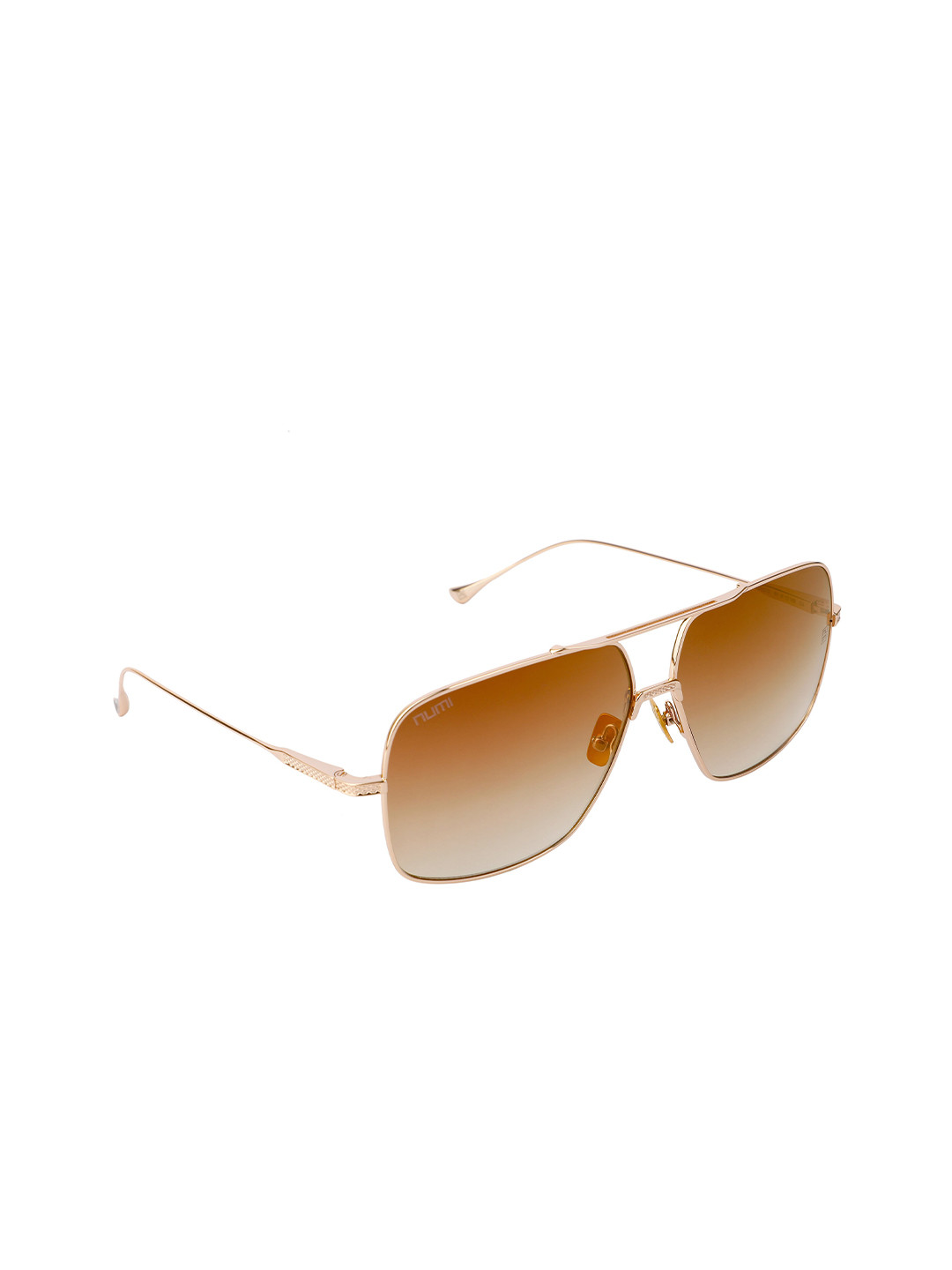 

NUMI Men Brown & Rose Gold-Toned Full Rim Square Sunglasses CHASE