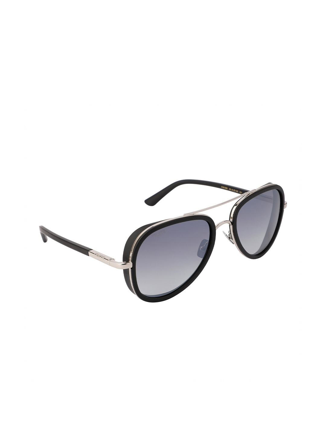 

NUMI Unisex Grey Lens & Black Aviator Sunglasses with UV Protected Lens