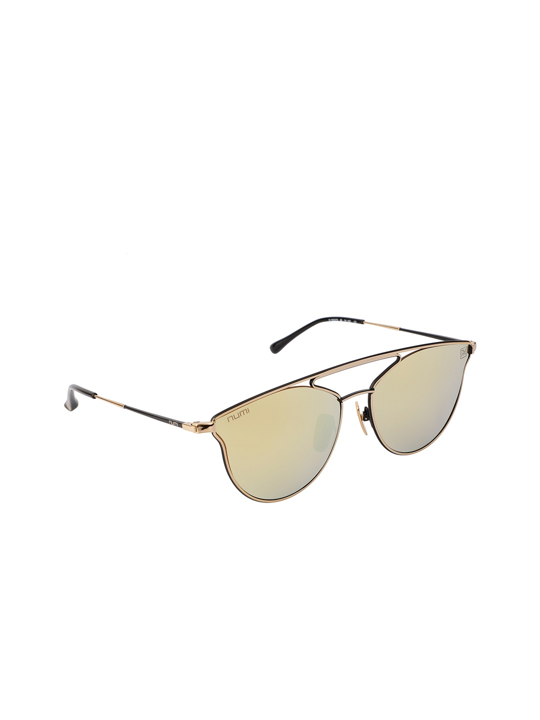 

NUMI Unisex Green Lens & Gunmetal-Toned Cateye Sunglasses with UV Protected Lens