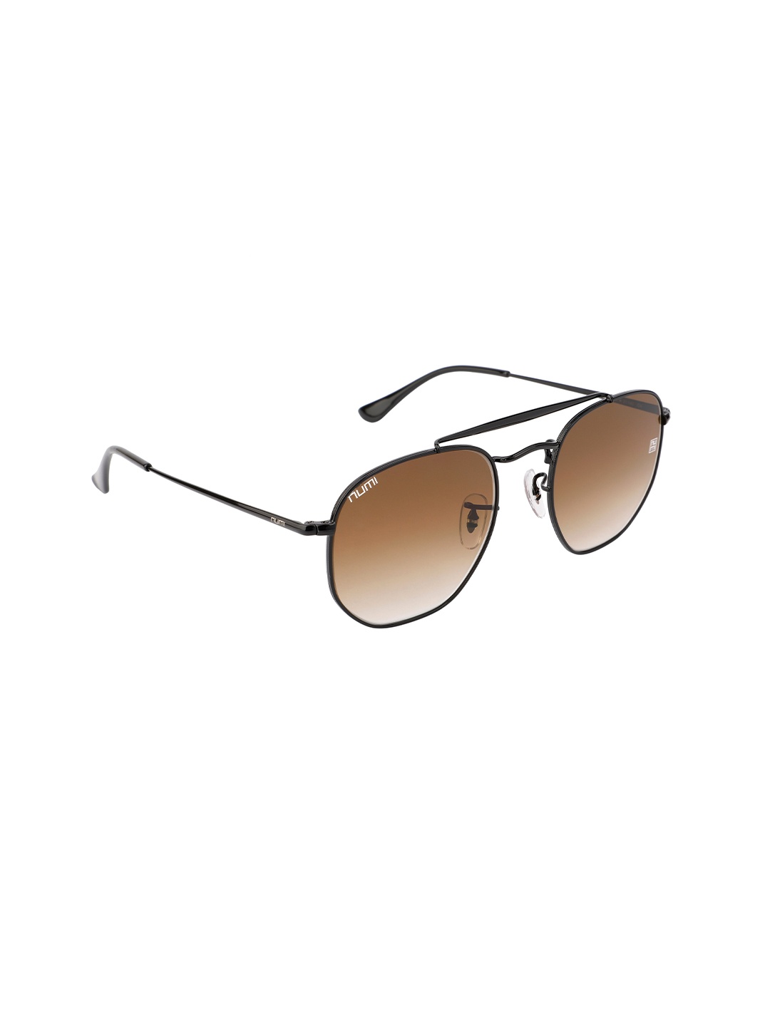 

NUMI Unisex Brown Lens & Black Aviator Sunglasses with UV Protected Lens - N18151SCL5