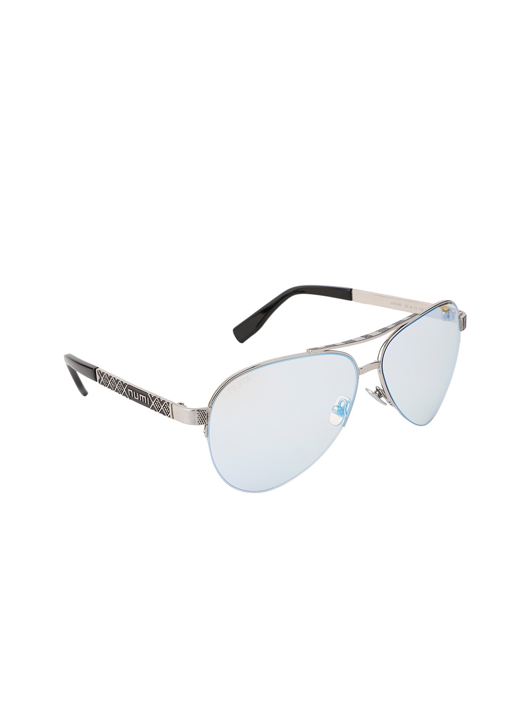 

NUMI Unisex Blue Lens & Silver-Toned Aviator Sunglasses with UV Protected Lens -N18129SCL2