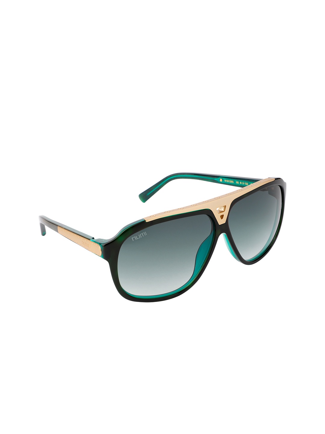 

NUMI Men Green Lens & Gold-Toned Oversized Sunglasses with UV Protected Lens N18128SCL3
