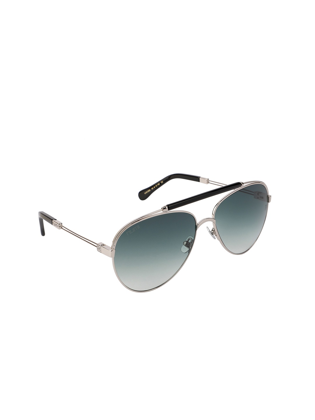 

NUMI Unisex Green Lens & Silver-Toned Aviator Sunglasses with UV Protected Lens N18136SCL2