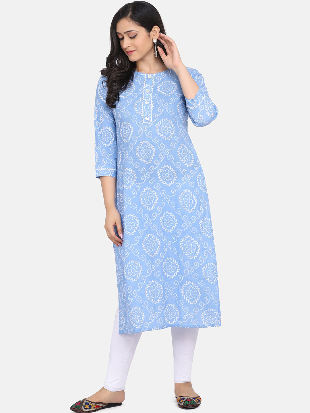 

Saanjh Women Blue Printed Kurta