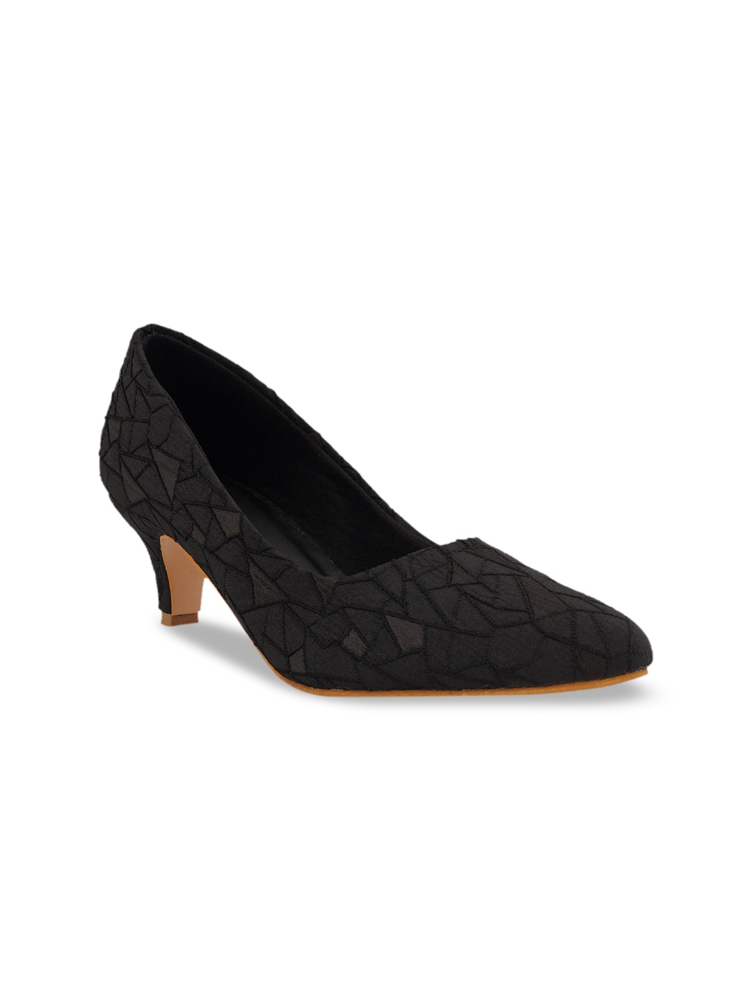 

SCENTRA Women Black Kitten Heel Pumps
