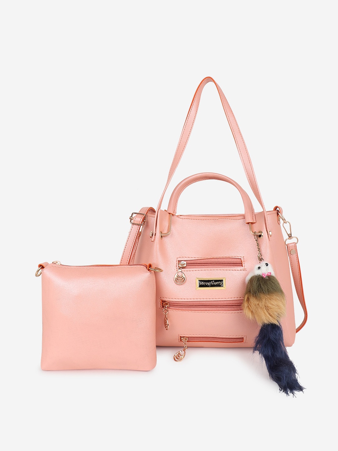 

Stropcarry Women Pink Solid Shoulder Bag With Pouch