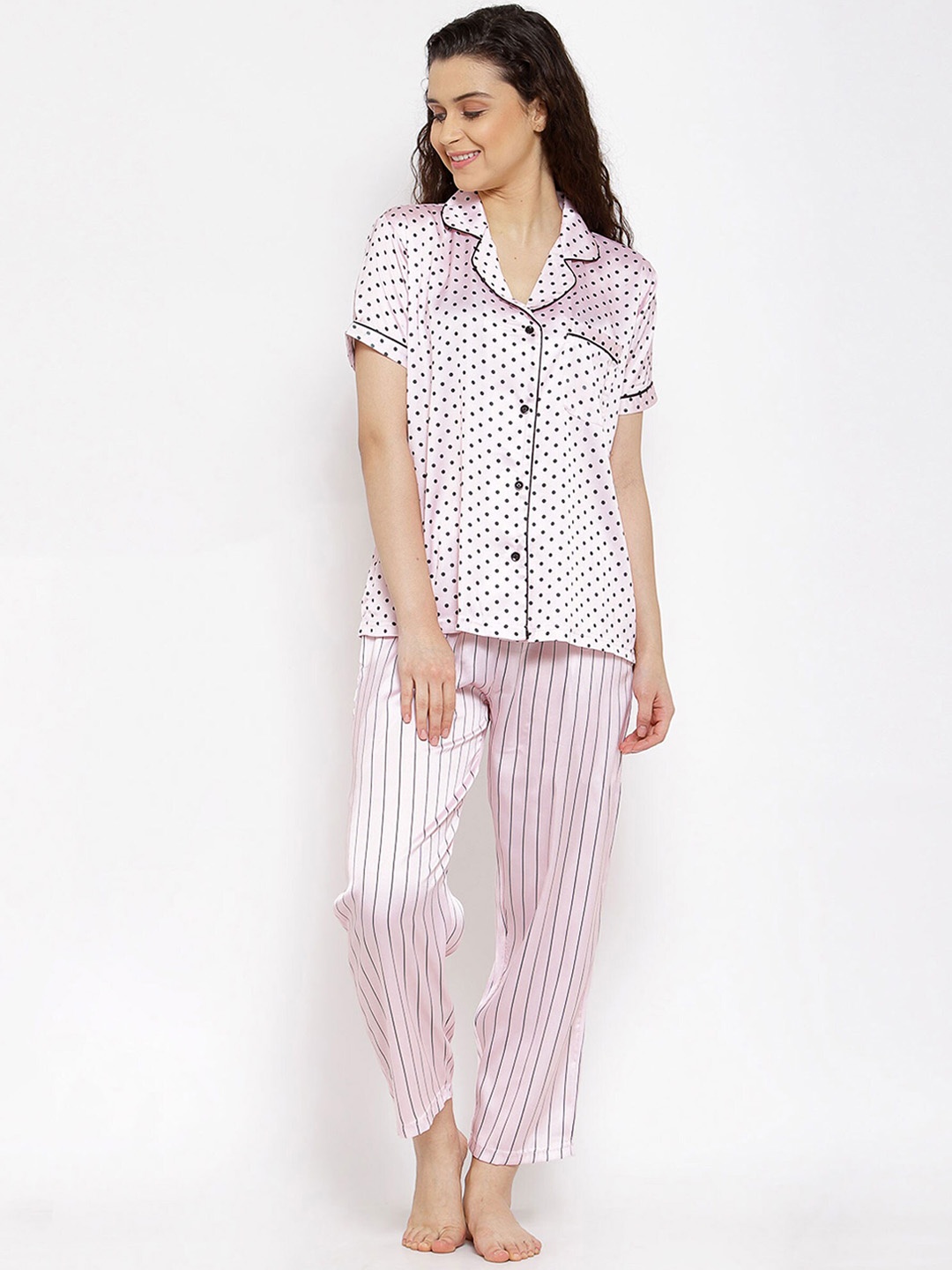 

Fasense Women Pink Printed Nightsuit Set