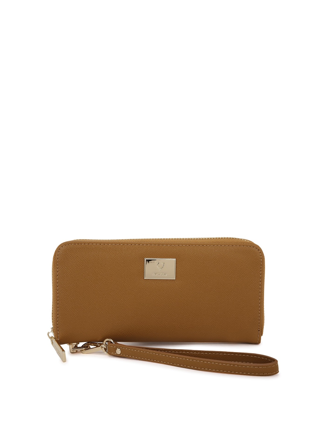 

Allen Solly Women Khaki Solid PU Zip Around Wallet