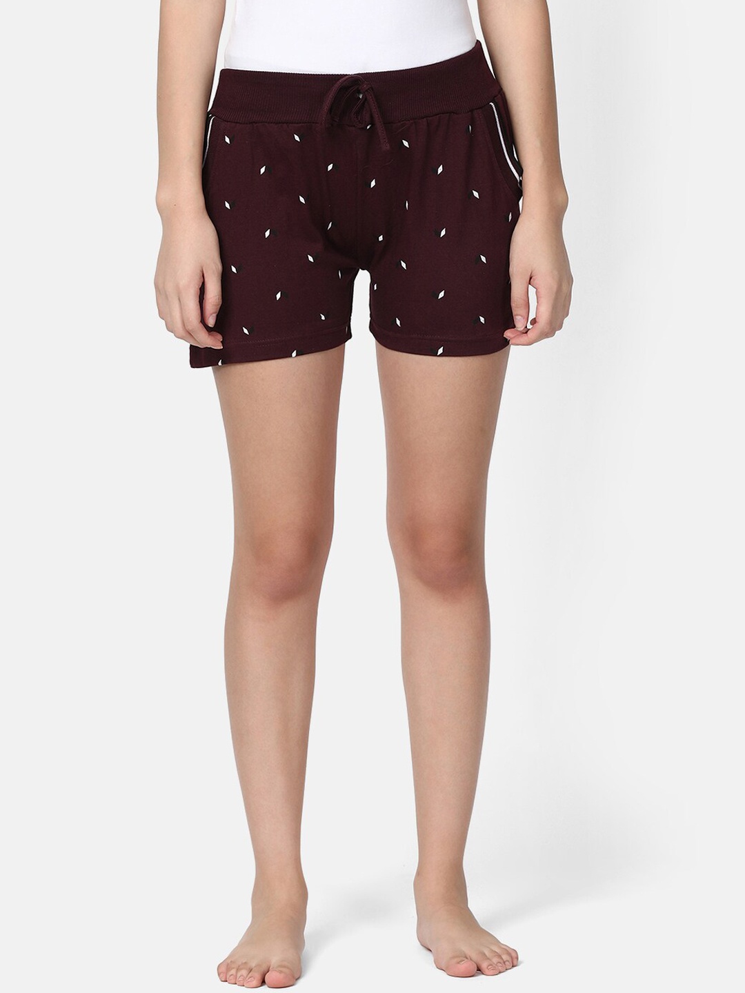 

V2 Value & Variety Women Red Printed High-Rise Hot Pants