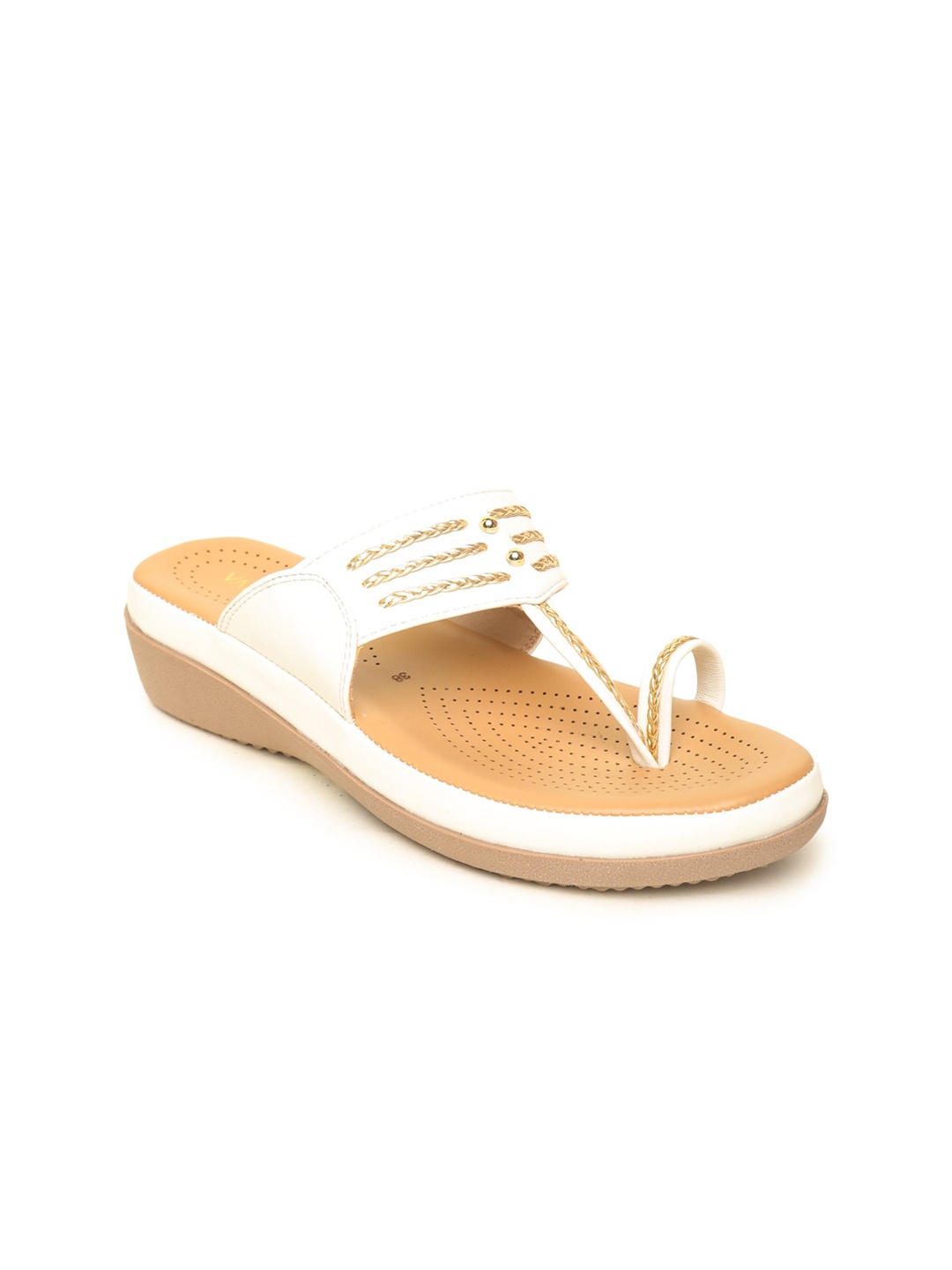 

VALIOSAA Women White Ethnic Embellished Sandals