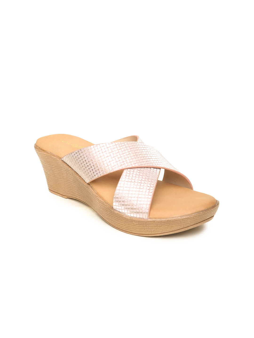 

VALIOSAA Rose Gold Wedge Sandals
