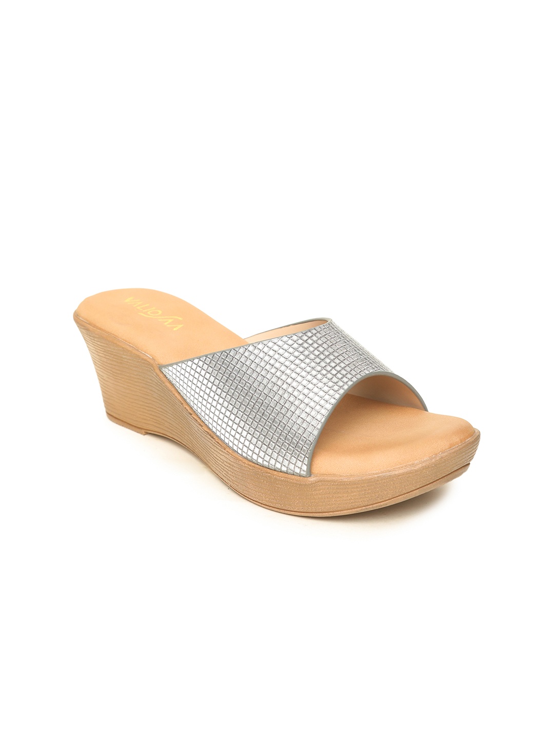 

VALIOSAA Grey Embellished Wedge Sandals