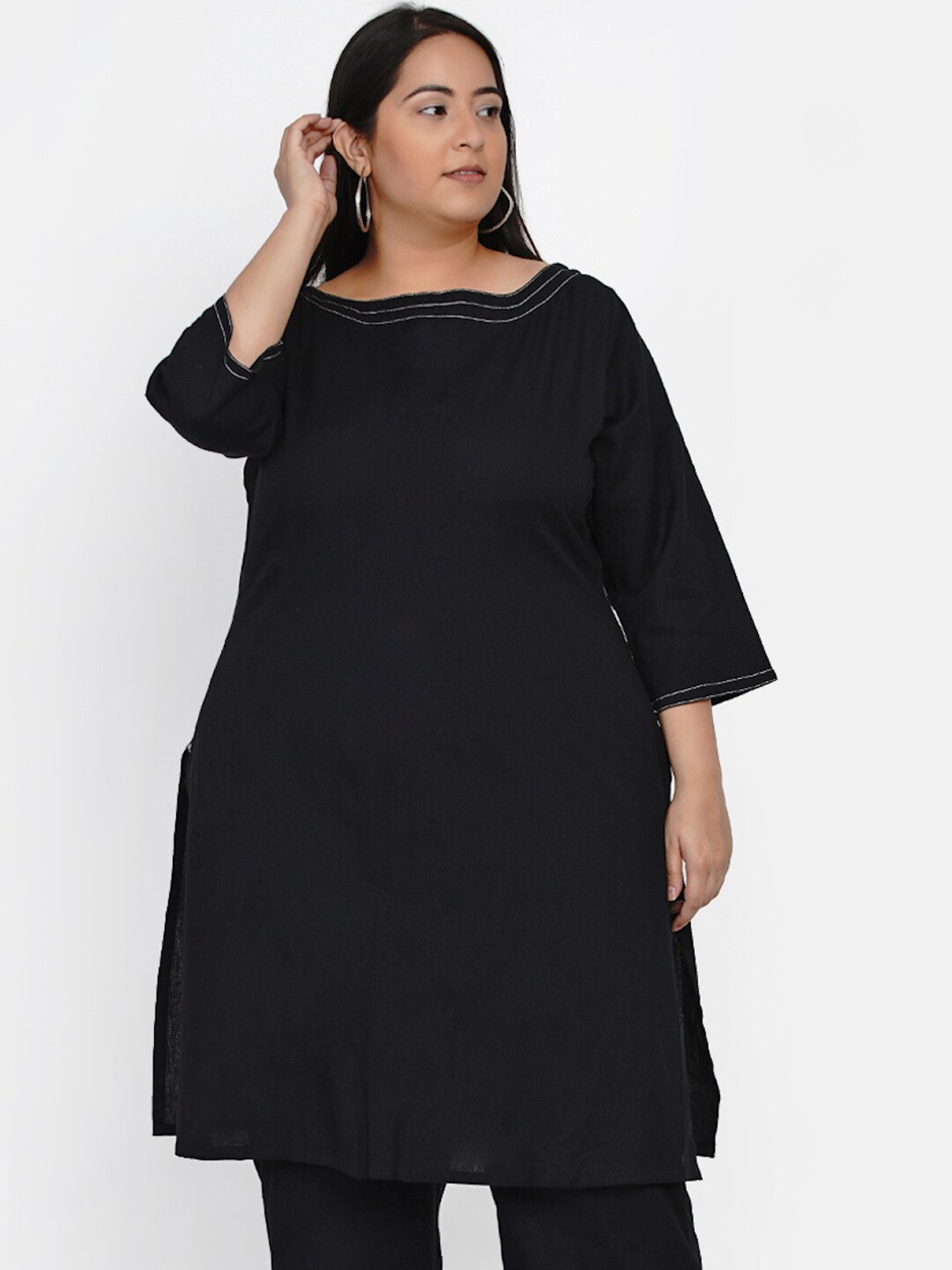 

Fabnest Curve Women Black Kurta