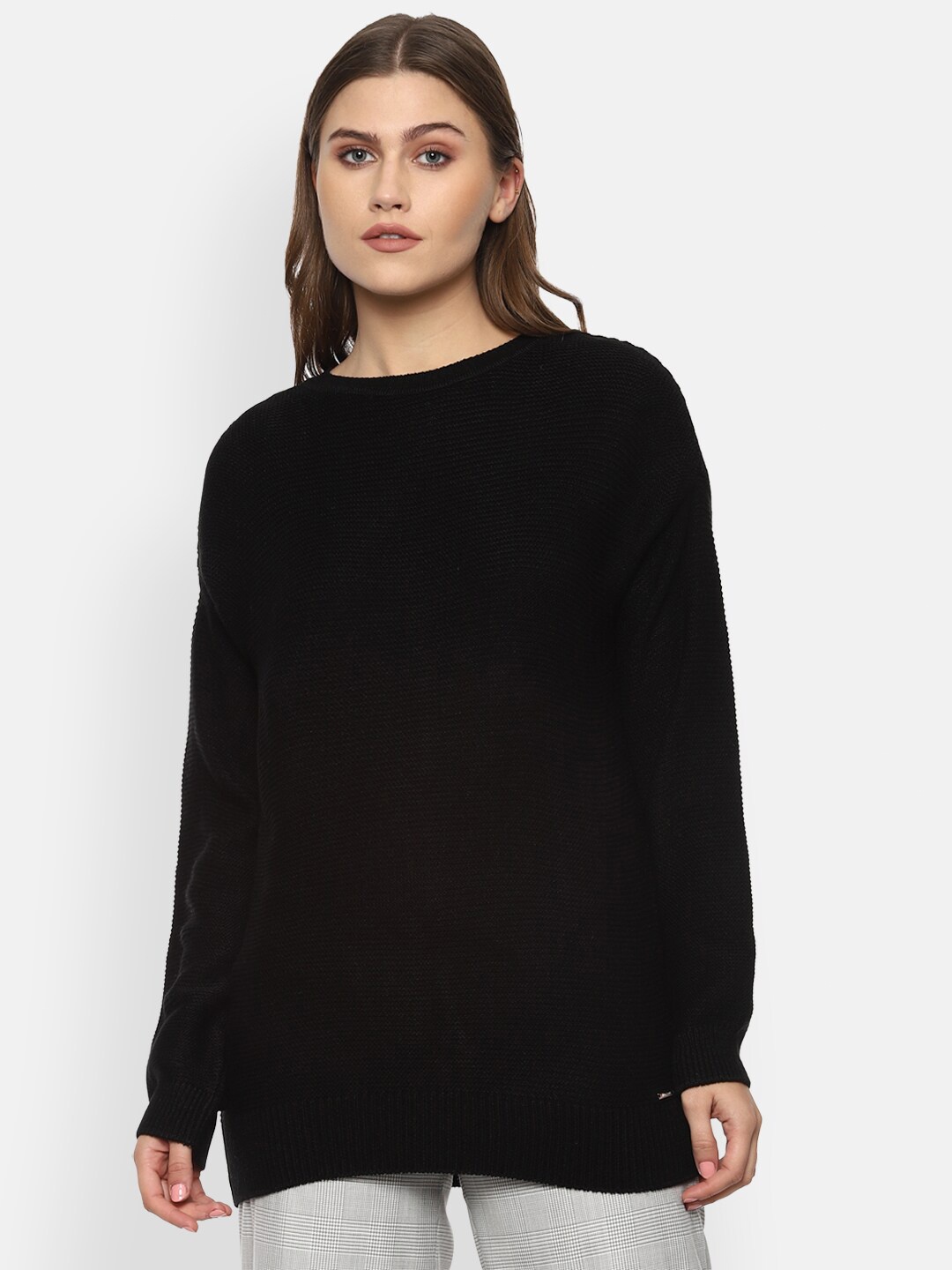 

Van Heusen Woman Women Black Acrylic Pullover