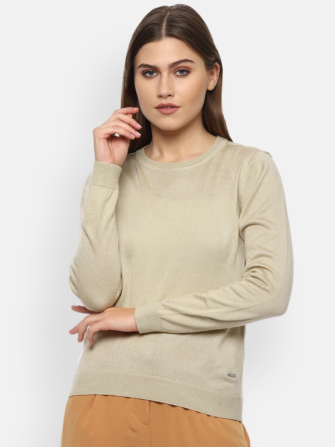 

Van Heusen Woman Women Beige Acrylic Pullover