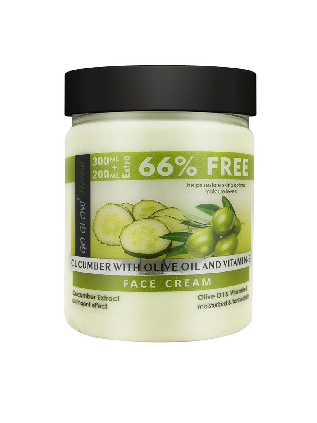 

Berina Cucumber with Olive Oil & Vitamin E Face Cream, 500ml, Transparent