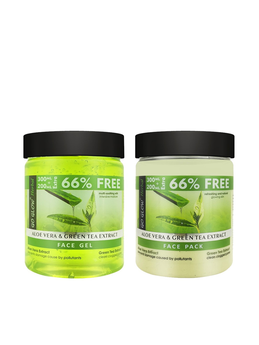 

Berina Pack of 2 Aloevera Face Pack & Gel, 500ml Each, Transparent