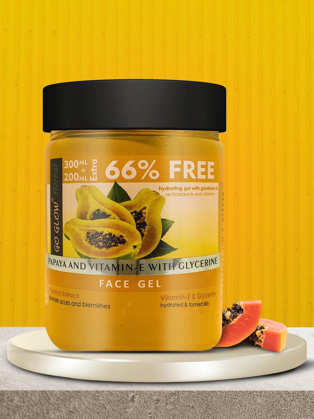 

Berina Go Glow Papaya & Vitamin E with Glycerine Face Gel 500ml, Yellow