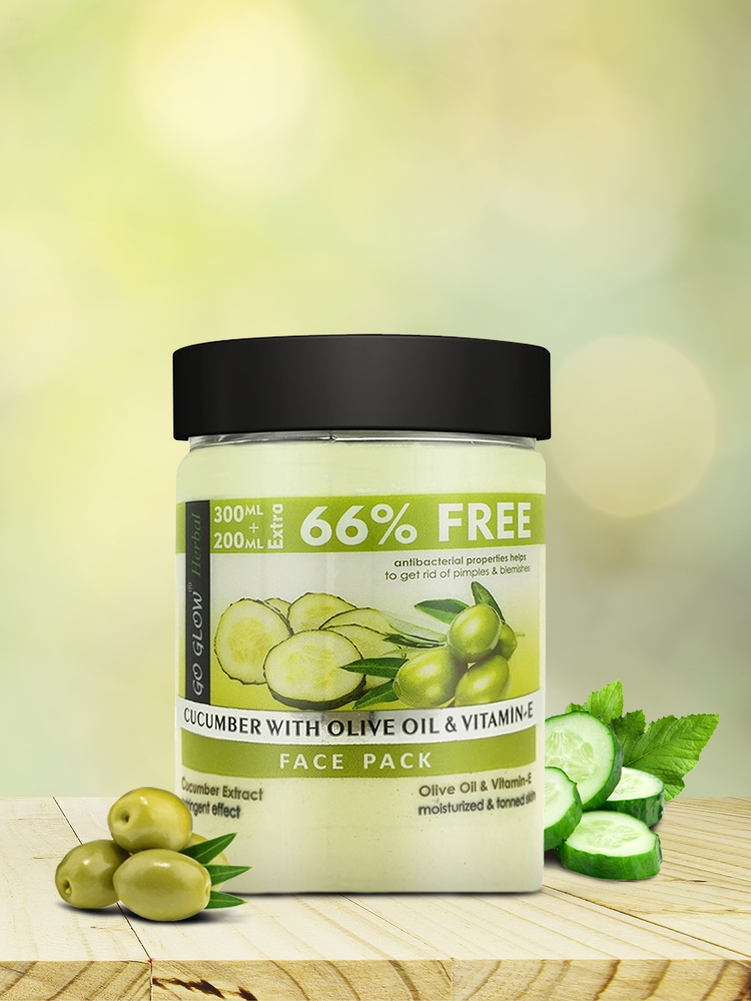 

Berina Go Glow by Berina Cucumber with Olive Oil & Vitamin E Face Pack 1000ml, Green