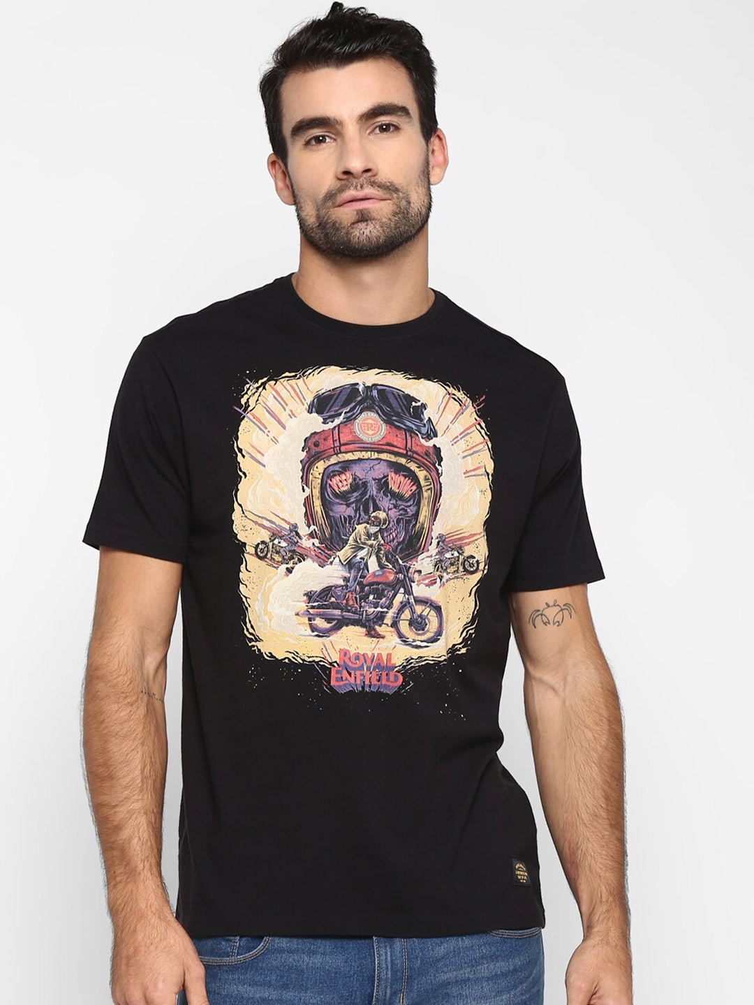 

Royal Enfield Men Black Printed T-shirt