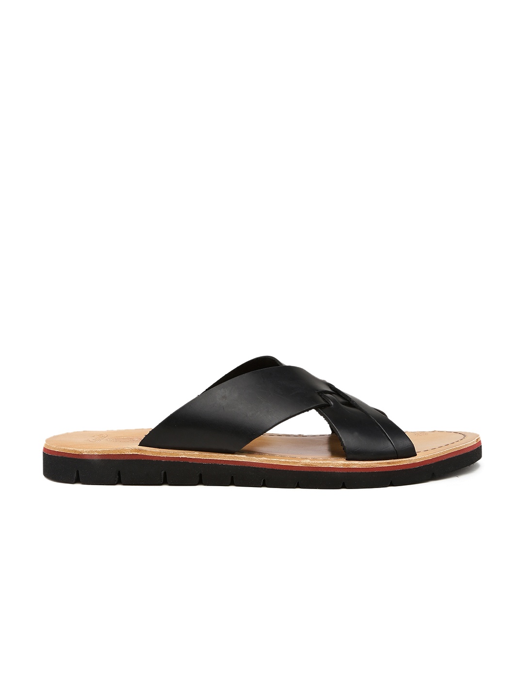 

Clarks Men Black Pennard Cross Leather Sandals