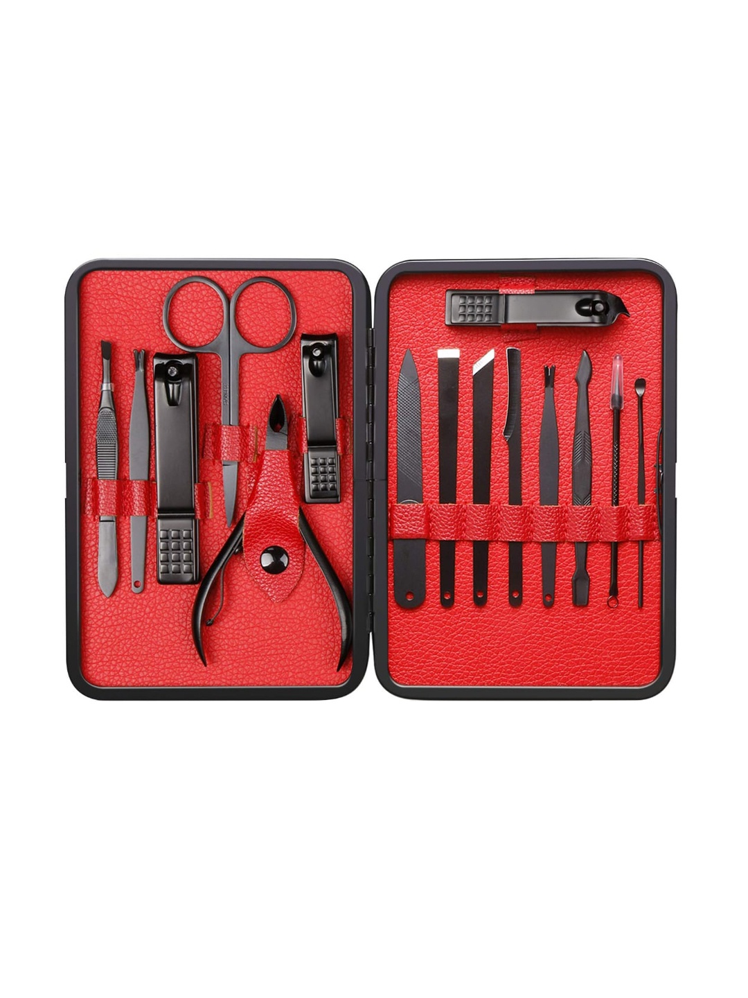 

iSWEVEN Unisex Red Set of 15 Manicure & Pedicure Set With Portable Travel Case
