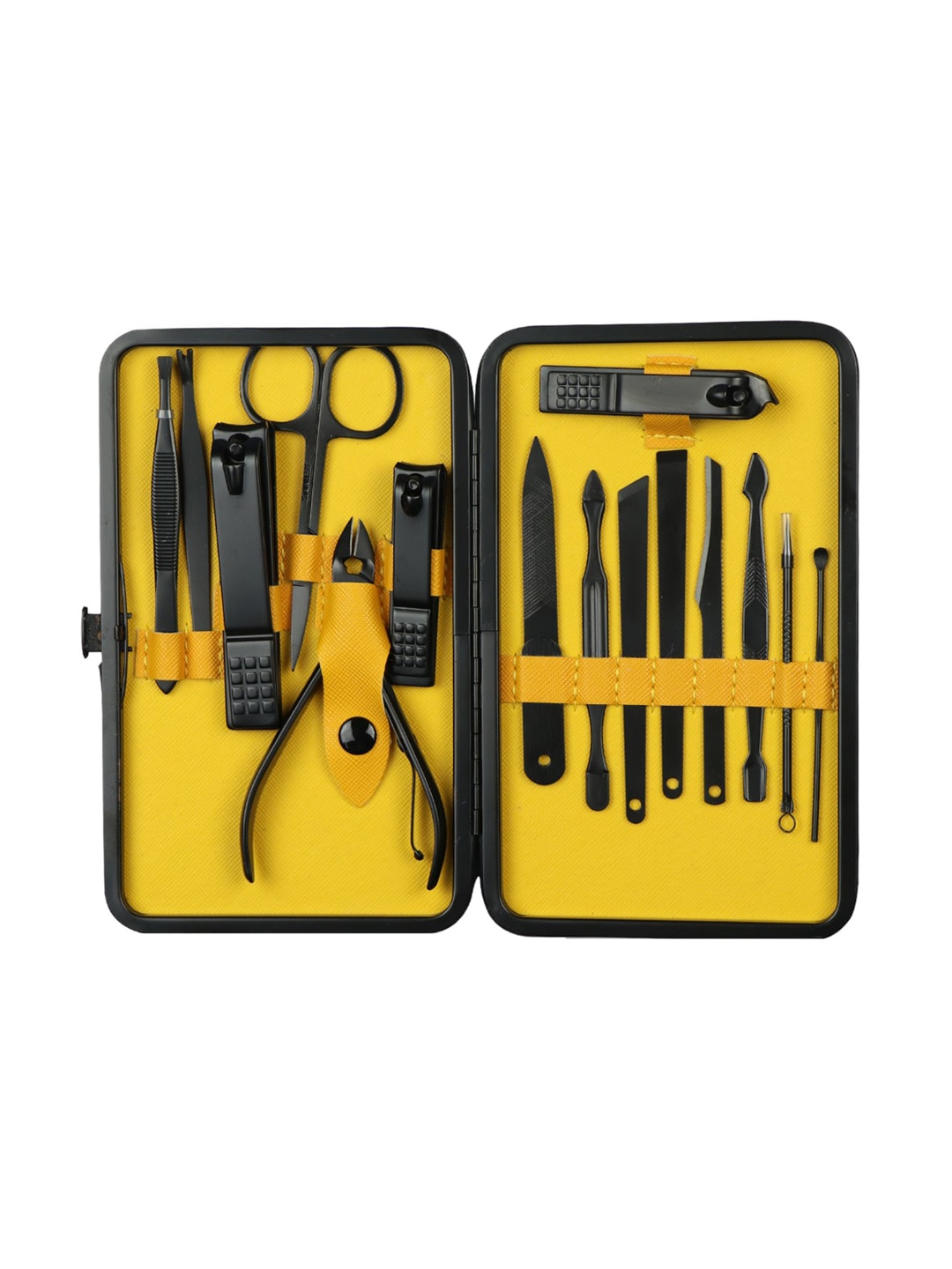 

iSWEVEN Unisex Yellow Set of 15 Manicure & Pedicure Set With Portable Travel Case