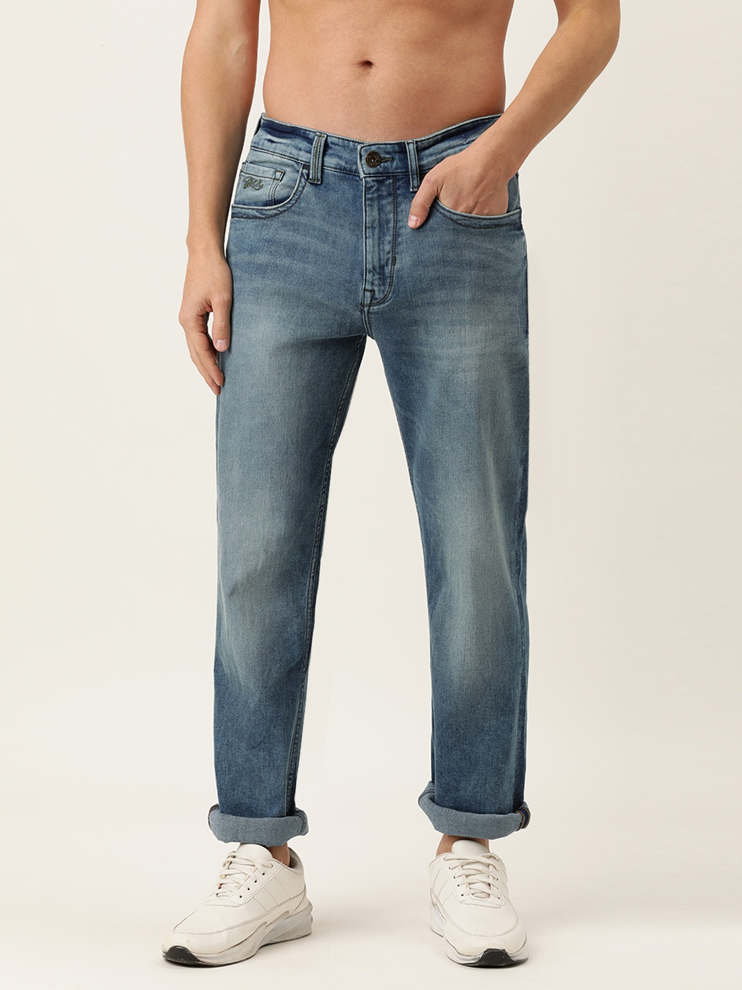 

Flying Machine Men Blue Django Straight Fit Heavy Fade Stretchable Jeans