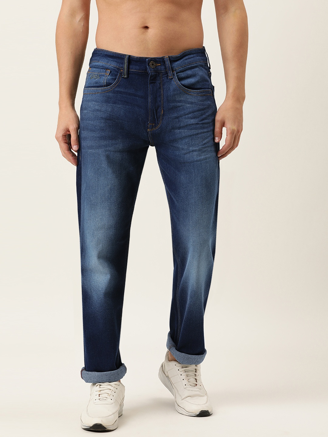 

Flying Machine Men Blue Django Straight Fit Heavy Fade Stretchable Jeans
