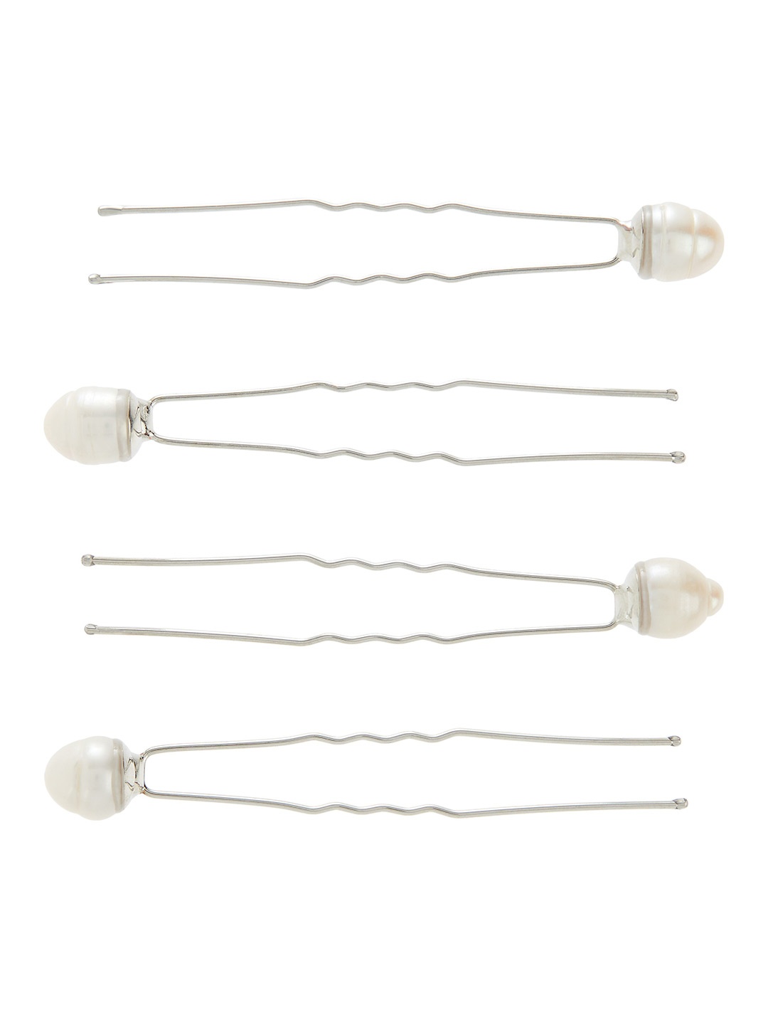 

Accessorize Women Set of 4 Off White Beaded Bobby Pins