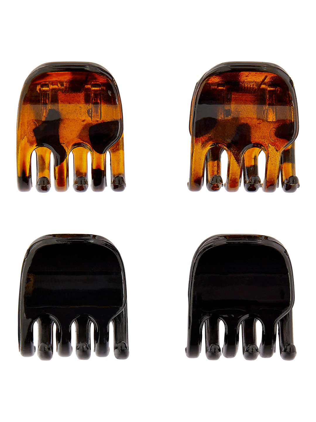 

Accessorize London Women Brown & Black Set of 4 Claw Clip