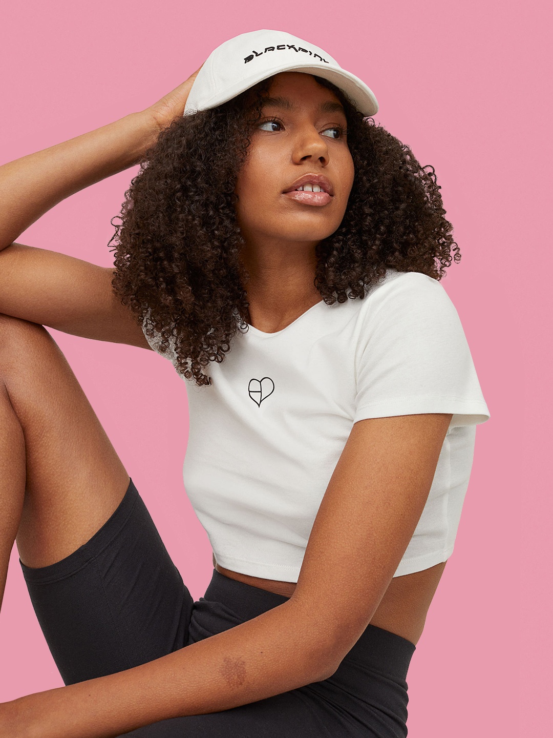 

H&M Women White Embroidered Canvas Cap