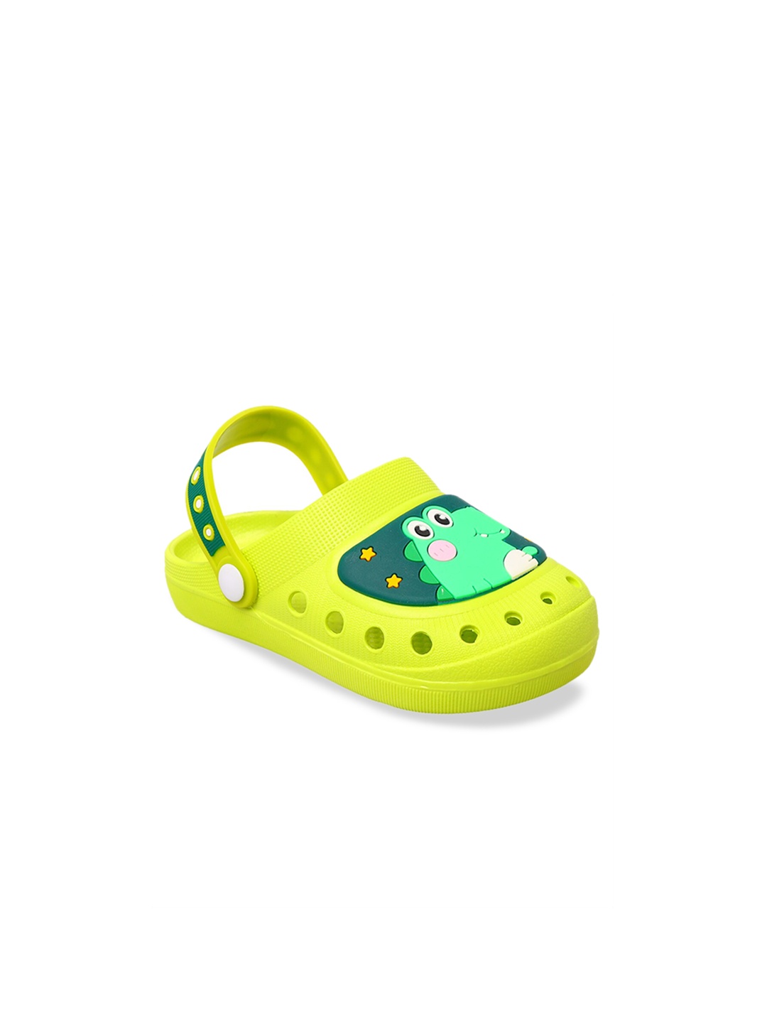 

Yellow Bee Boys Green & White Clogs Sandals