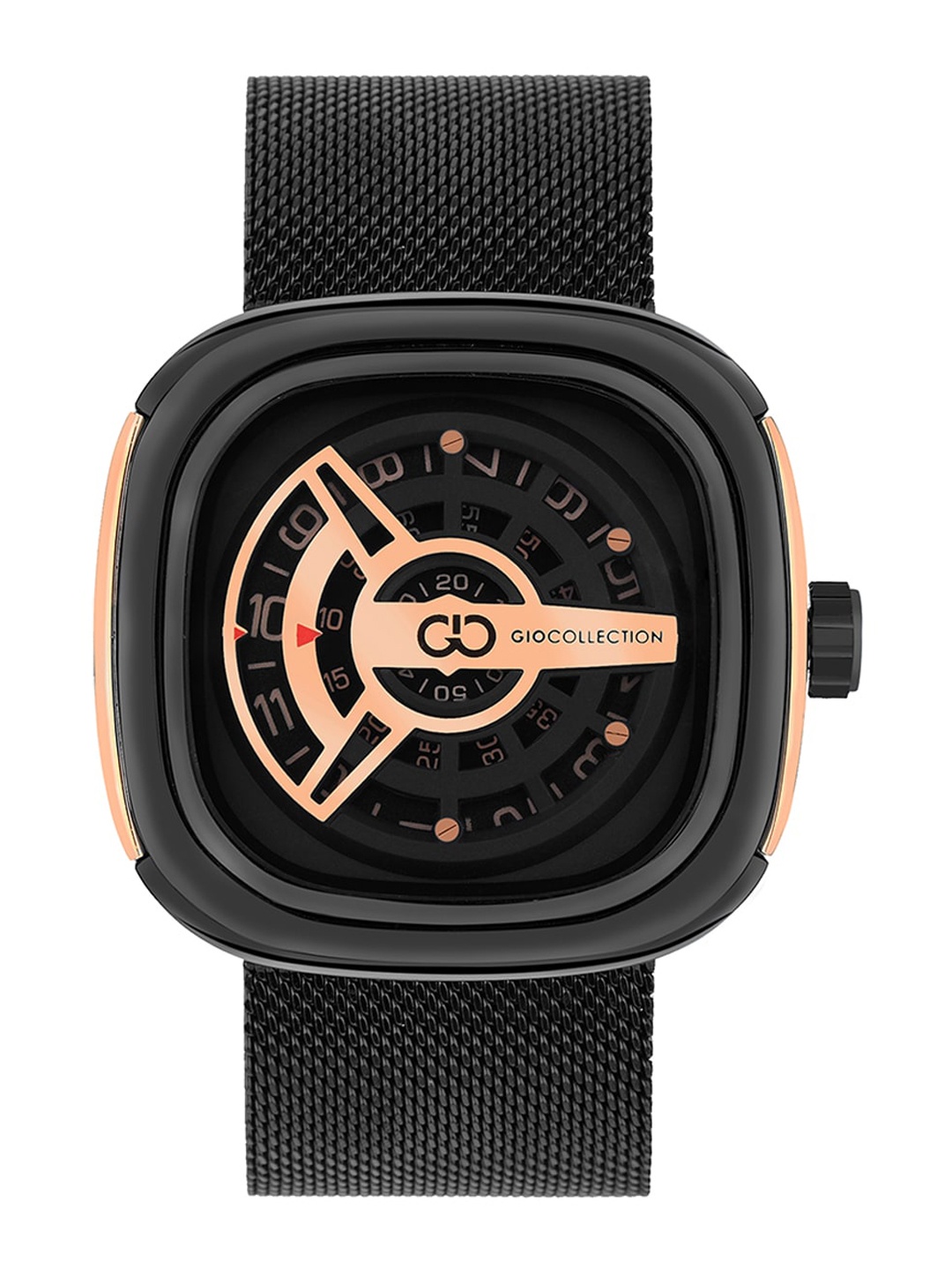 

GIO COLLECTION Men Skeleton Dial & Bracelet Style Straps Analogue Watch- G3012-11, Black