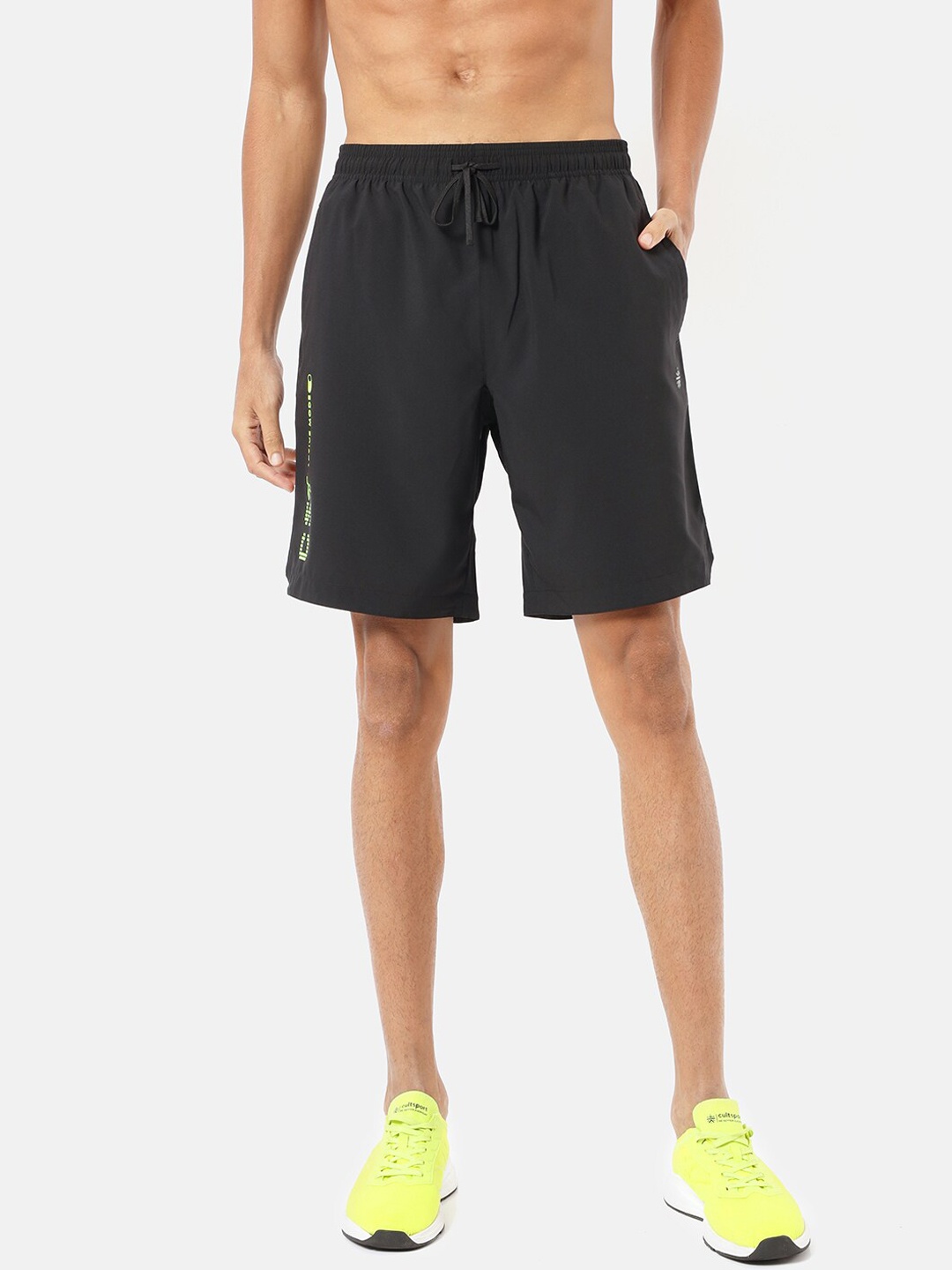 

Cultsport Men Black Mid-Rise Sports Shorts