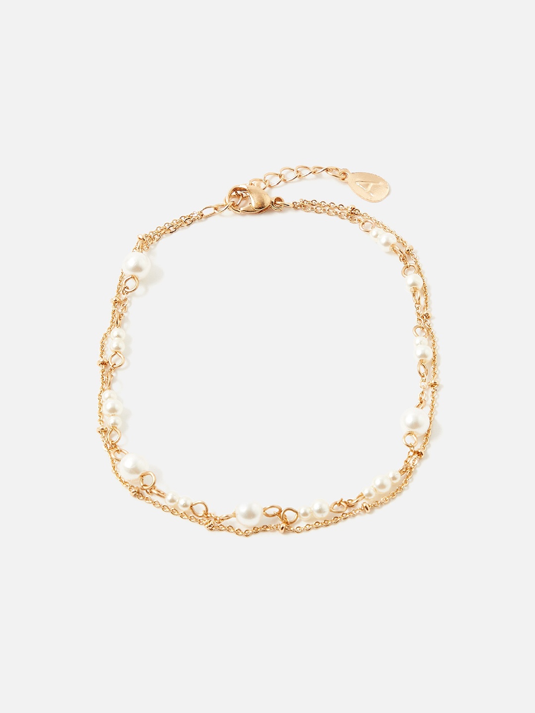 

Accessorize London Women Layered Pearl Anklet, Off white