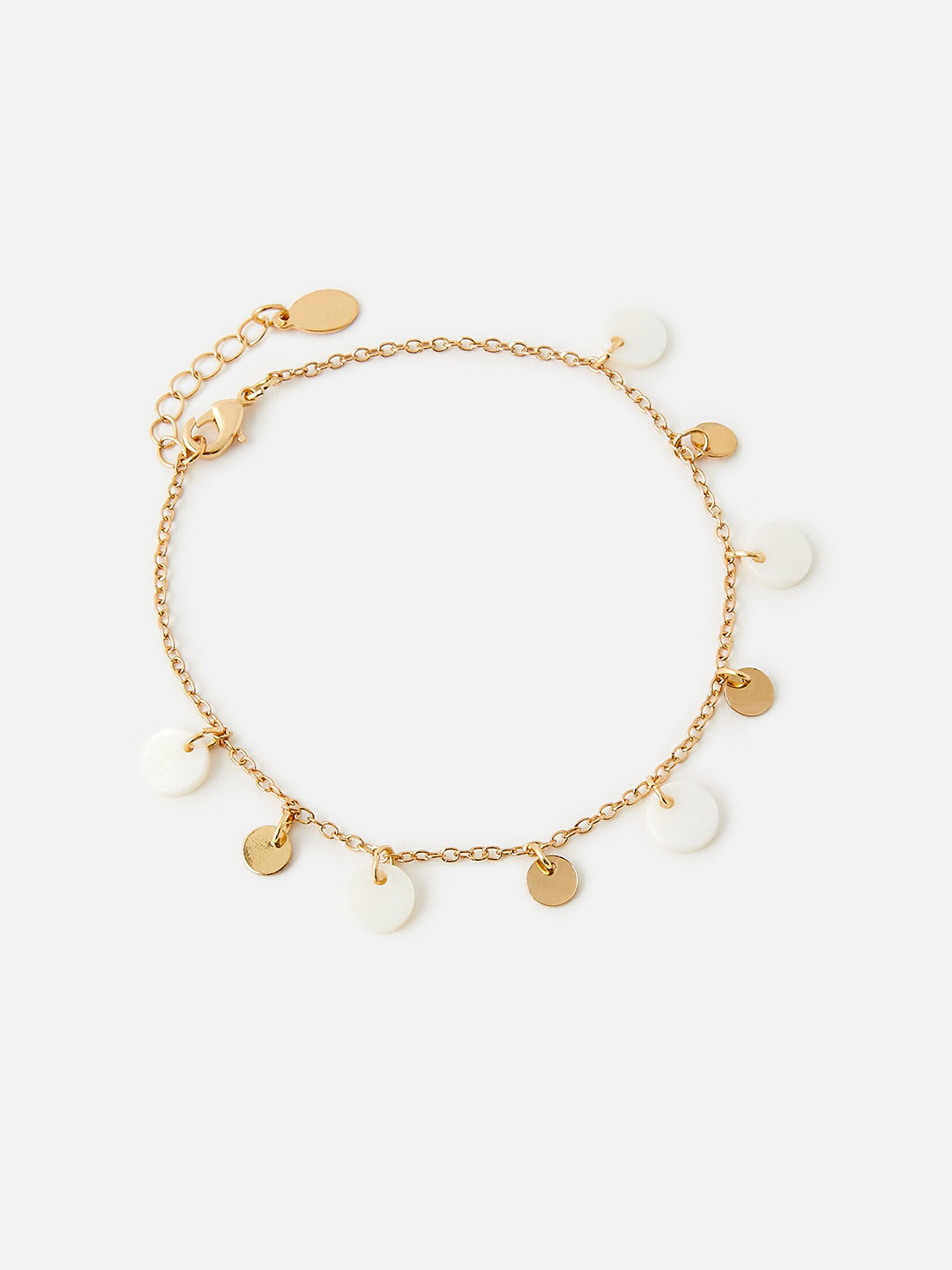 

Accessorize Women Gold-Toned Mother of Pearl Gold-Plated Charm Bracelet