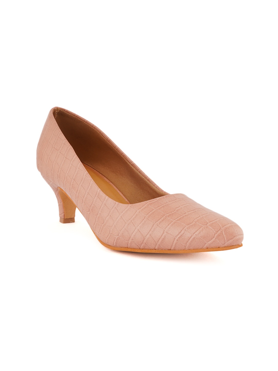 

SCENTRA Women Beige Textured Kitten Pumps