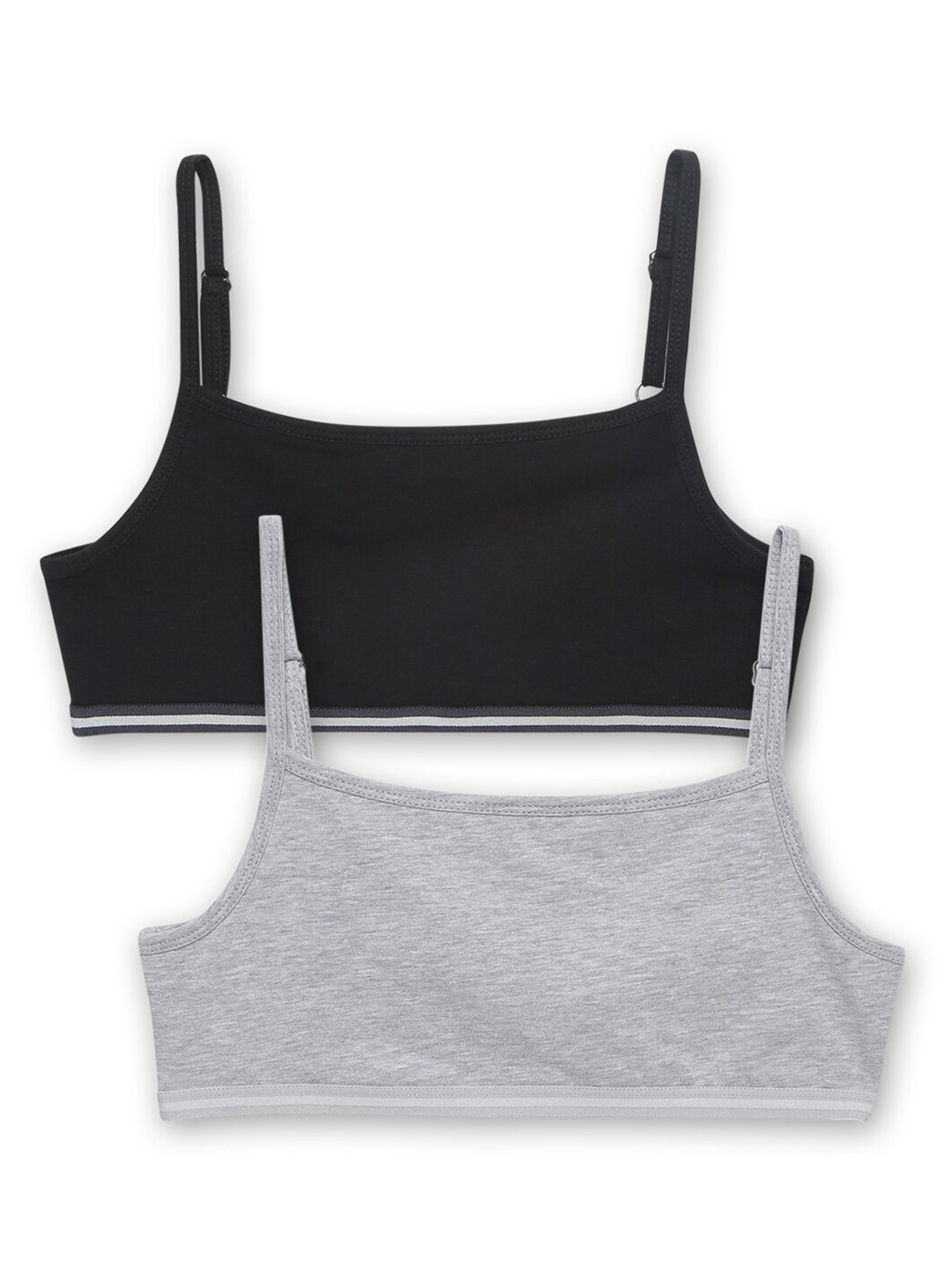 

Charm n Cherish Pack Of 2 Grey & Black Beginners Bra Half Coverage