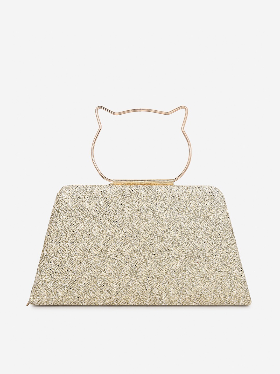 

Stropcarry Beige & Gold-Toned Embellished Box Clutch