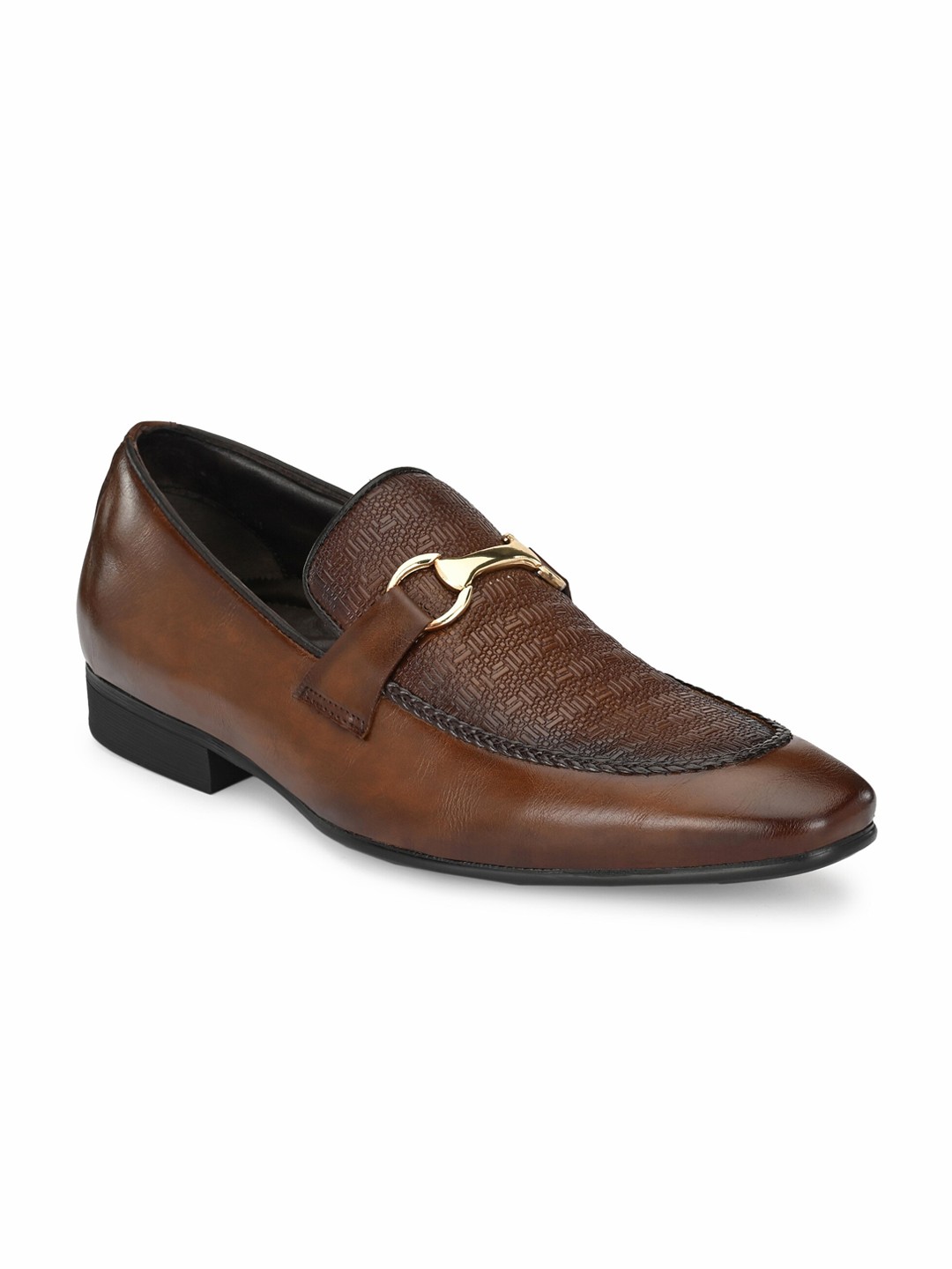 

Hitz Men Brown Textured Formal Loafers