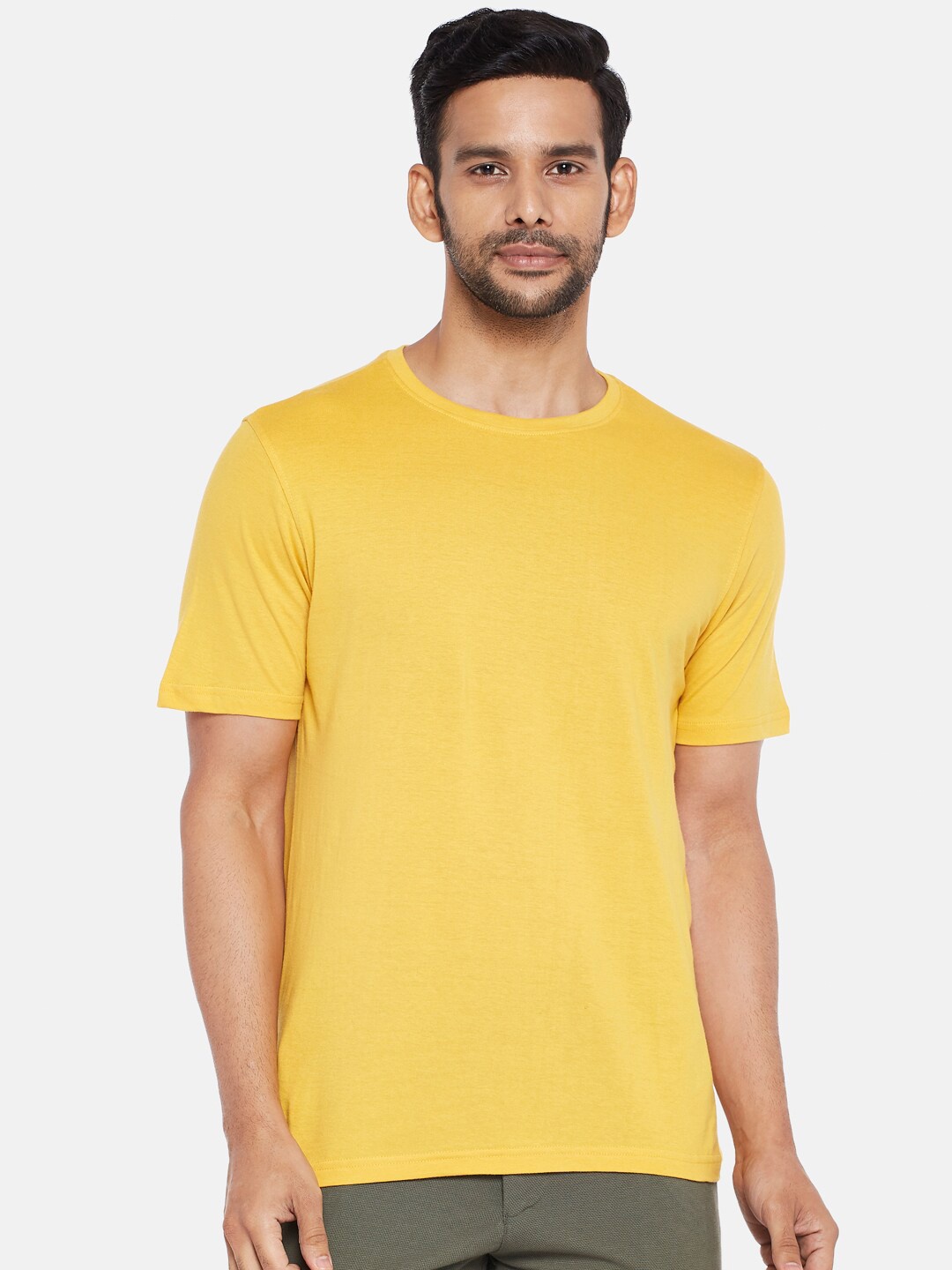 

BYFORD by Pantaloons Men Mustard Yellow T-shirt