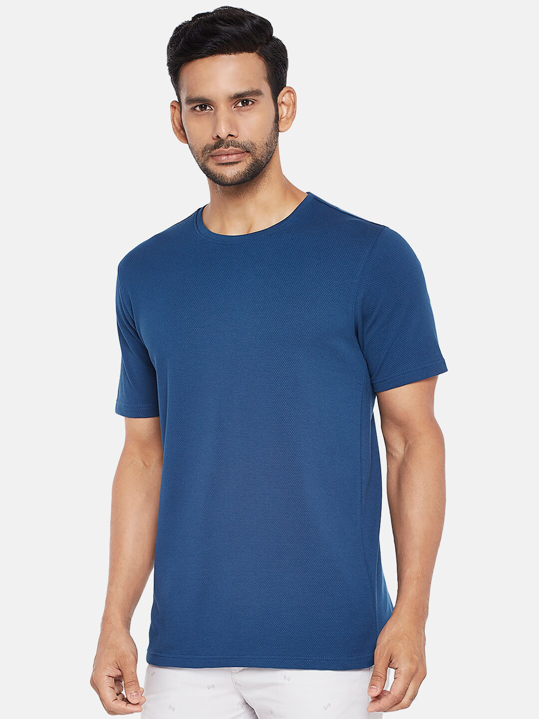 

BYFORD by Pantaloons Men Blue Slim Fit T-shirt